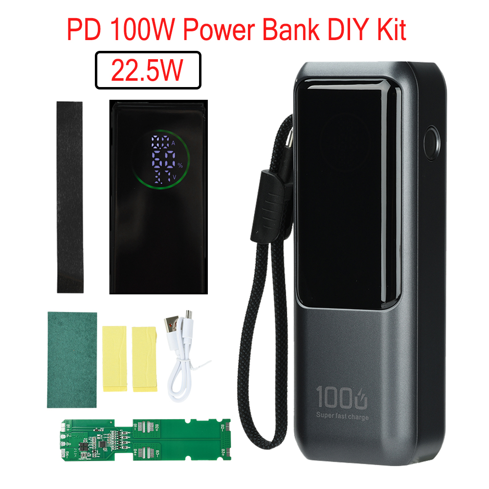 Diy Wearable Electronics - PD 100W Schnelllade-Powerbank-Kit 4-Zellen 21700 Batteriegehäuse