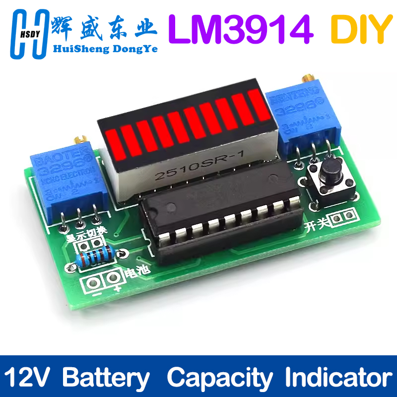 Diy Electronics Test Equipment - LM3914 10 Segment 3,7 V Lithium