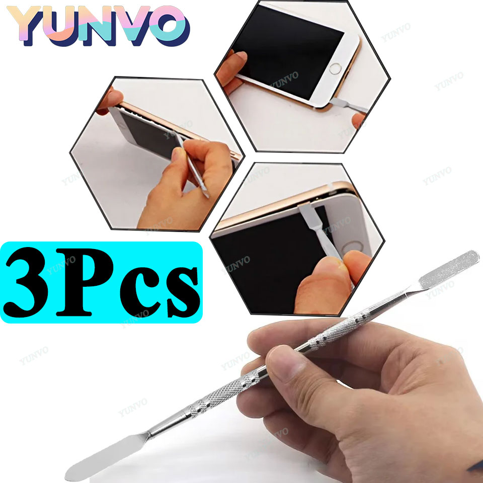 Diy Electronics Tools - 3-teiliges Metall-Spudger-Set, Edelstahl-Schaber, Demontage-Werkzeug für Handy-LCD-Reparatur,