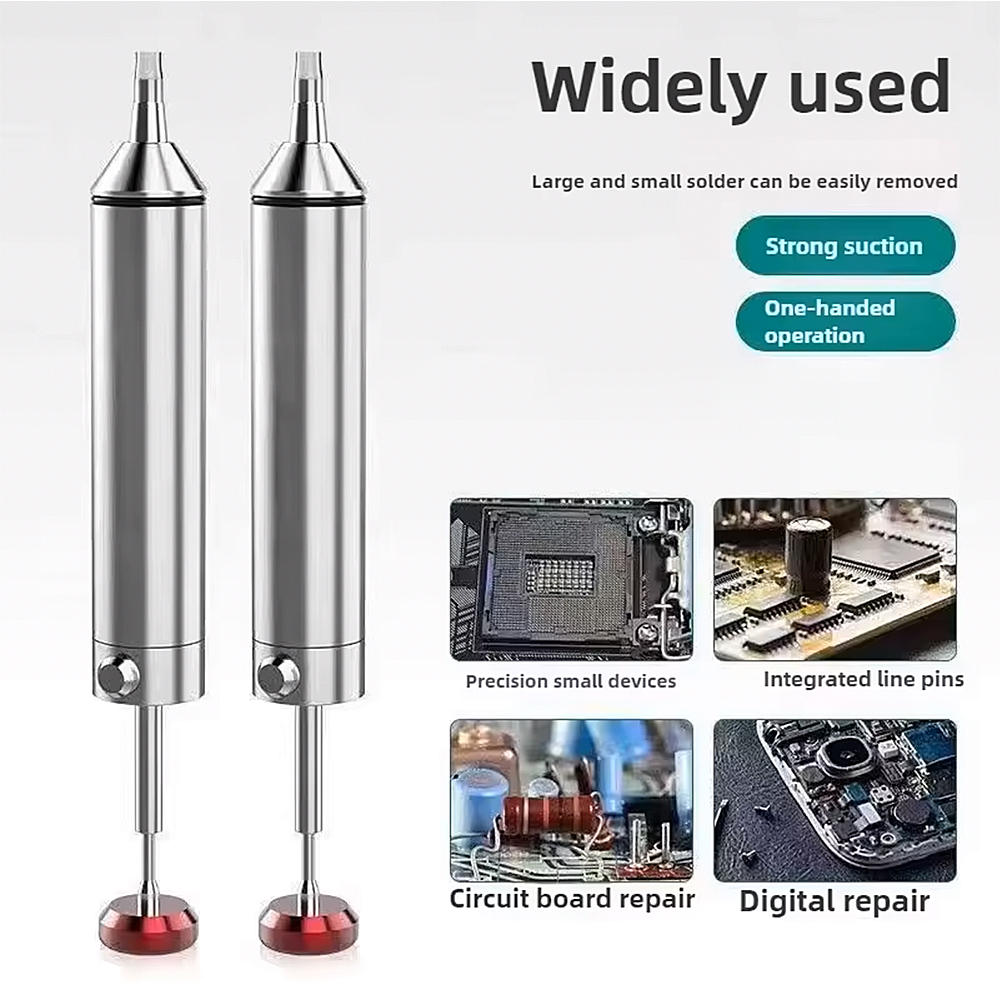 Flux Pen Electronics - Aluminium-Entlötpumpe, Zinnabsauger, Lötsauger-Stift, Leistungsstarkes Vakuum-Lötwerkzeug für