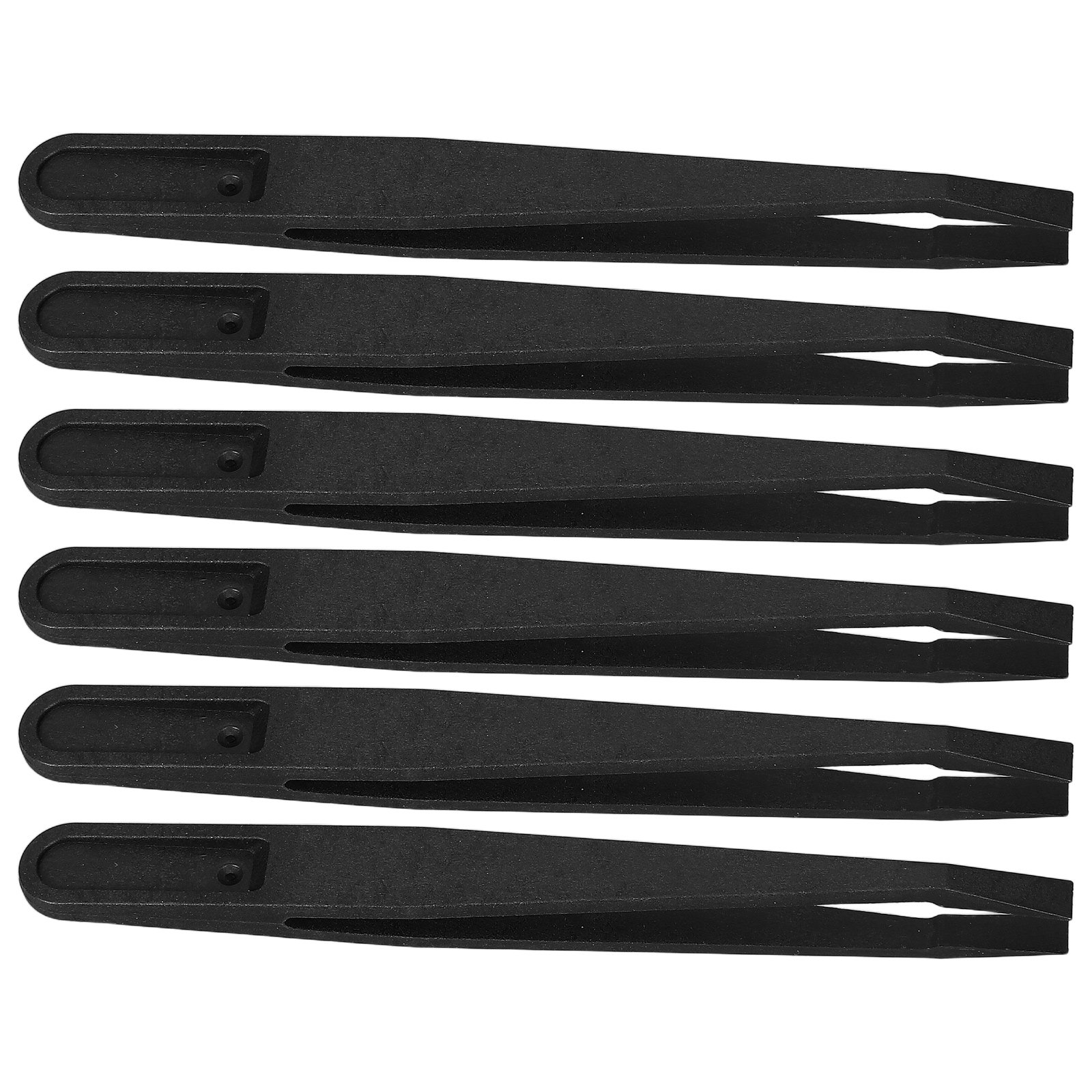 Diy Electronics Tools - 5 Stück Flachspitzen-Antistatik-Pinzetten Schwarz Industrielle Präzisions-Elektronik-Reparatur