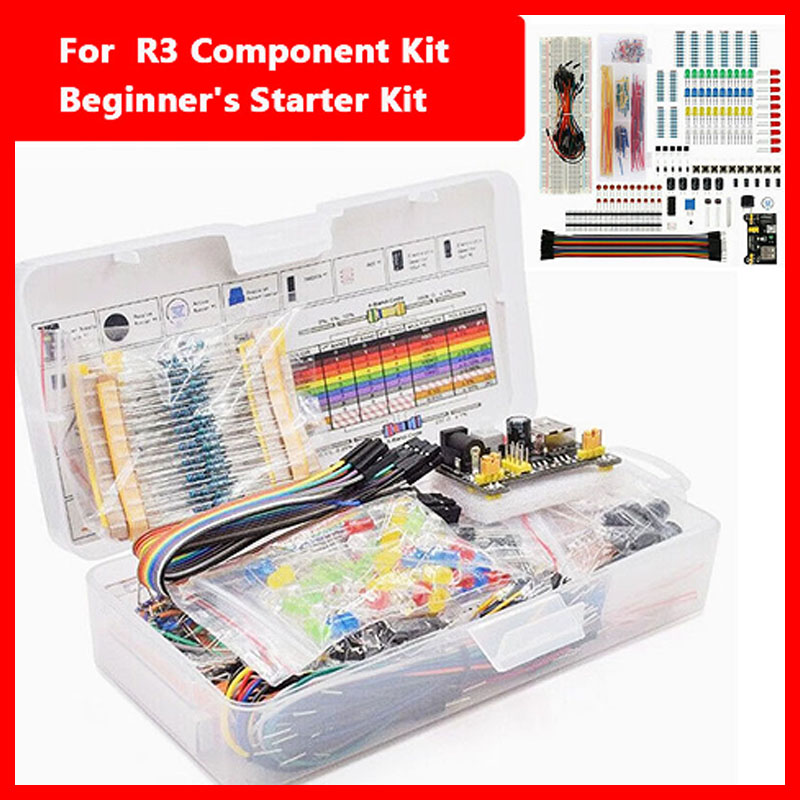 Diy Electronics Components Kit - Breadboard 830-Punkt DIY Elektronik-Komponenten-Set für Arduino,