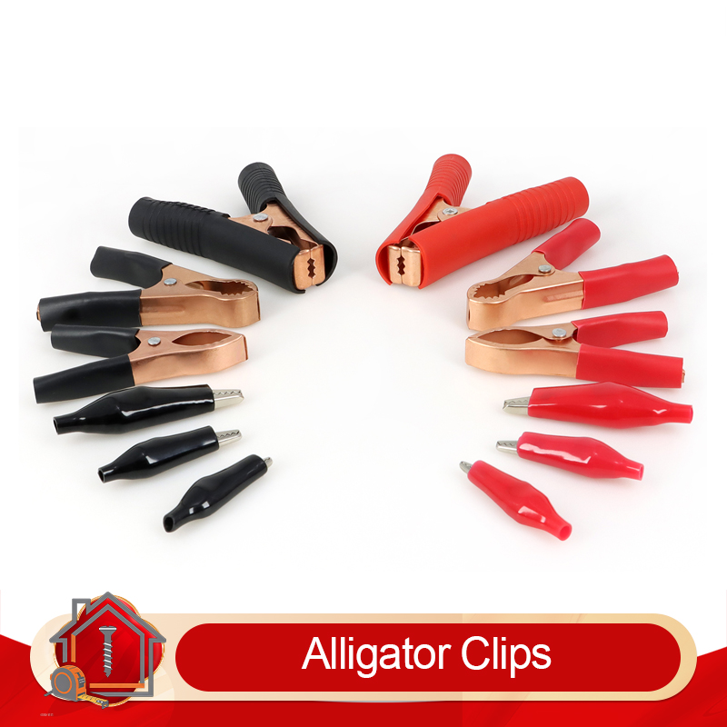Crocodile Clip Set - Krokodilklemmen-Set Schwarz Rot 30A-300A 28/35/45mm Elektrische