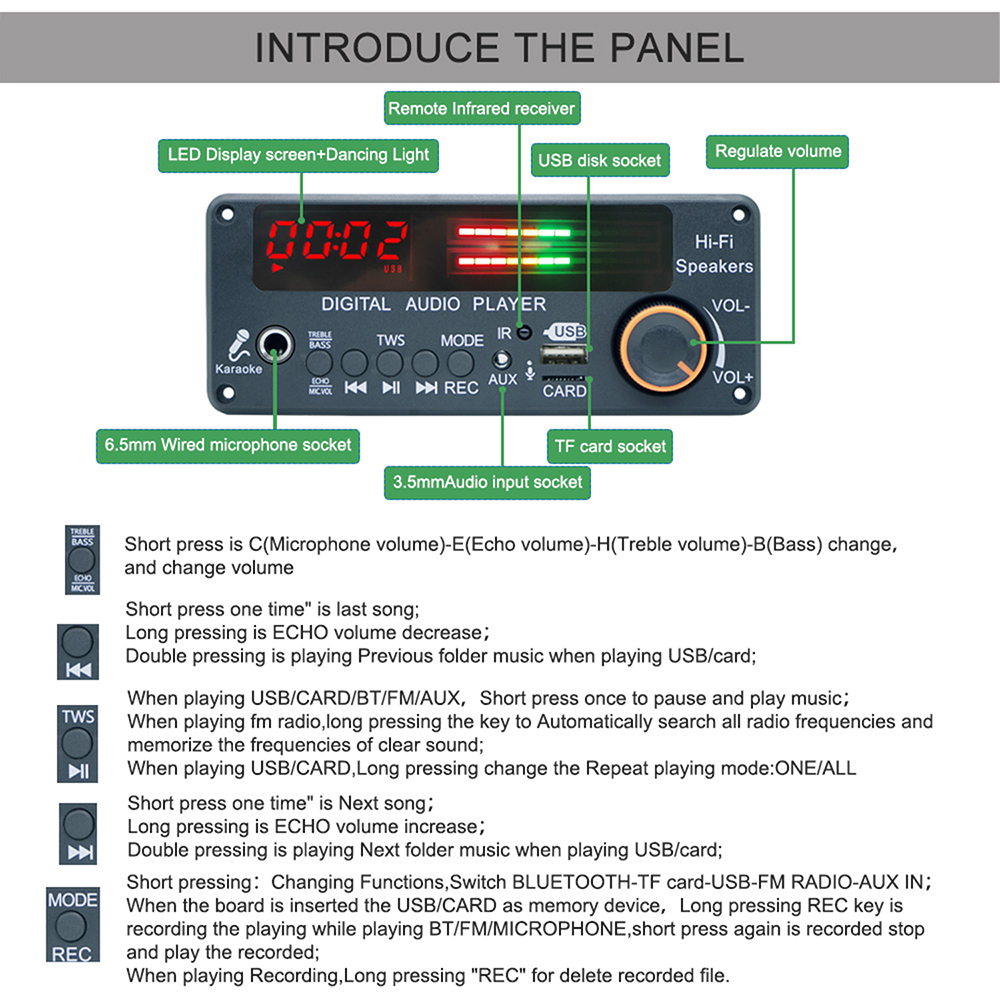DC12V MP3 WMA WAV Decoder-Boar – Diy Audio Electronics Kit Bewertung und Preis